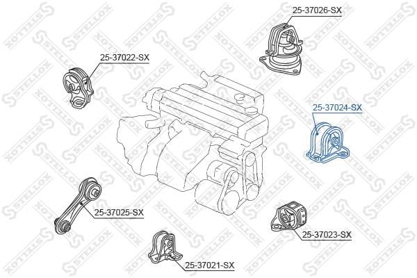 Stellox 25-37024-SX Engine mount, rear 2537024SX: Buy near me in Poland at 2407.PL - Good price!