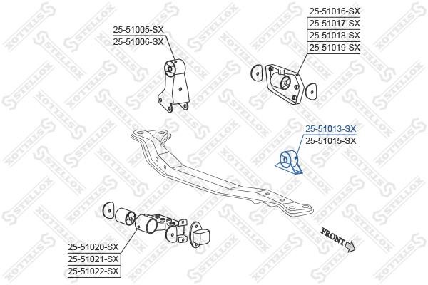 Stellox 25-51013-SX Подушка двигателя передняя 2551013SX: Отличная цена - Купить в Польше на 2407.PL!