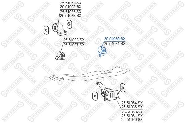 Stellox 25-51039-SX Engine mount, rear 2551039SX: Buy near me in Poland at 2407.PL - Good price!