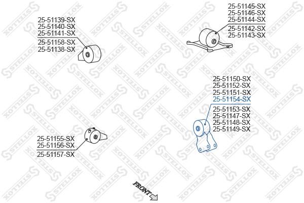 Stellox 25-51154-SX Poduszka silnika z przodu 2551154SX: Dobra cena w Polsce na 2407.PL - Kup Teraz!