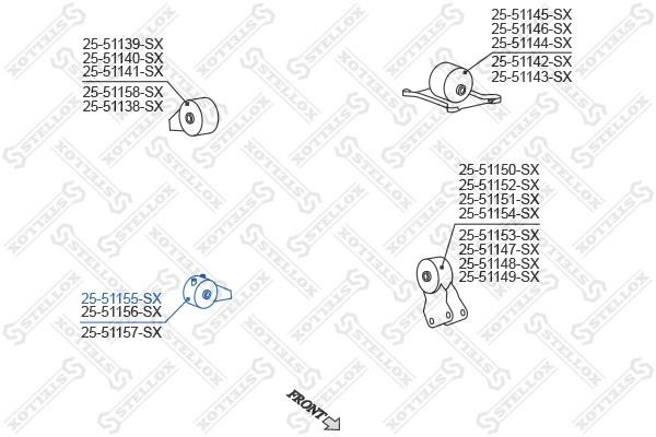 Stellox 25-51155-SX Poduszka silnika prawa 2551155SX: Dobra cena w Polsce na 2407.PL - Kup Teraz!