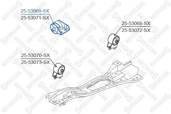 Stellox 25-53069-SX Engine mount, rear right 2553069SX: Buy near me in Poland at 2407.PL - Good price!
