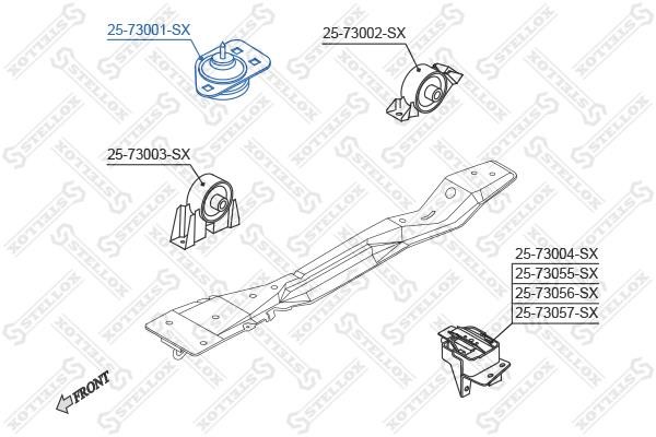 Stellox 25-73001-SX Engine mount right 2573001SX: Buy near me in Poland at 2407.PL - Good price!