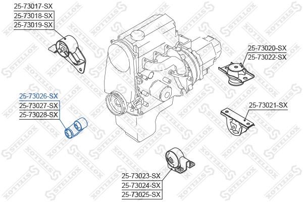 Stellox 25-73026-SX Подушка двигателя правая 2573026SX: Отличная цена - Купить в Польше на 2407.PL!