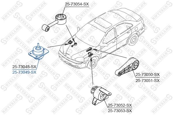 Stellox 25-73049-SX Подушка двигателя передняя правая 2573049SX: Отличная цена - Купить в Польше на 2407.PL!