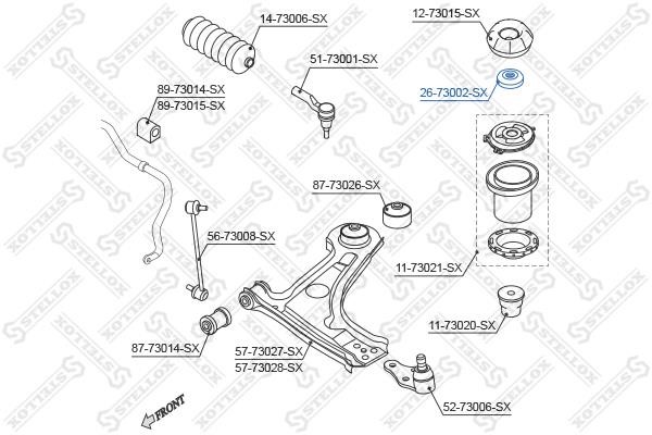 Stellox 26-73002-SX Front Shock Absorber Support 2673002SX: Buy near me in Poland at 2407.PL - Good price!