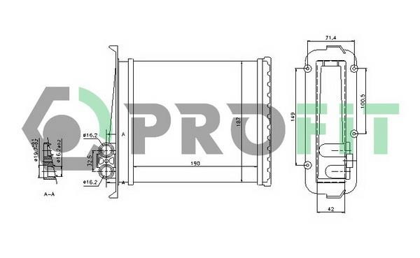 Profit PR 4525A1 Heat exchanger, interior heating PR4525A1: Buy near me at 2407.PL in Poland at an Affordable price!