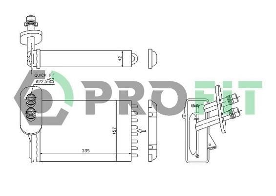 Profit PR 9523N1 Heat exchanger, interior heating PR9523N1: Buy near me in Poland at 2407.PL - Good price!