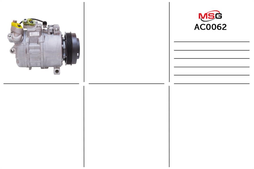 MSG AC0062 Kompresor klimatyzacji AC0062: Atrakcyjna cena w Polsce na 2407.PL - Zamów teraz!