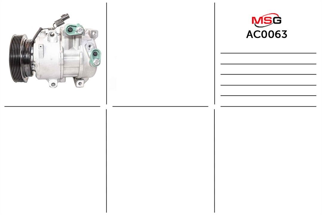 MSG AC0063 Компрессор кондиционера AC0063: Отличная цена - Купить в Польше на 2407.PL!