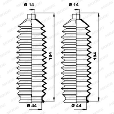 Moog K150196 Пильовик рульової рейки, комплект K150196: Приваблива ціна - Купити у Польщі на 2407.PL!