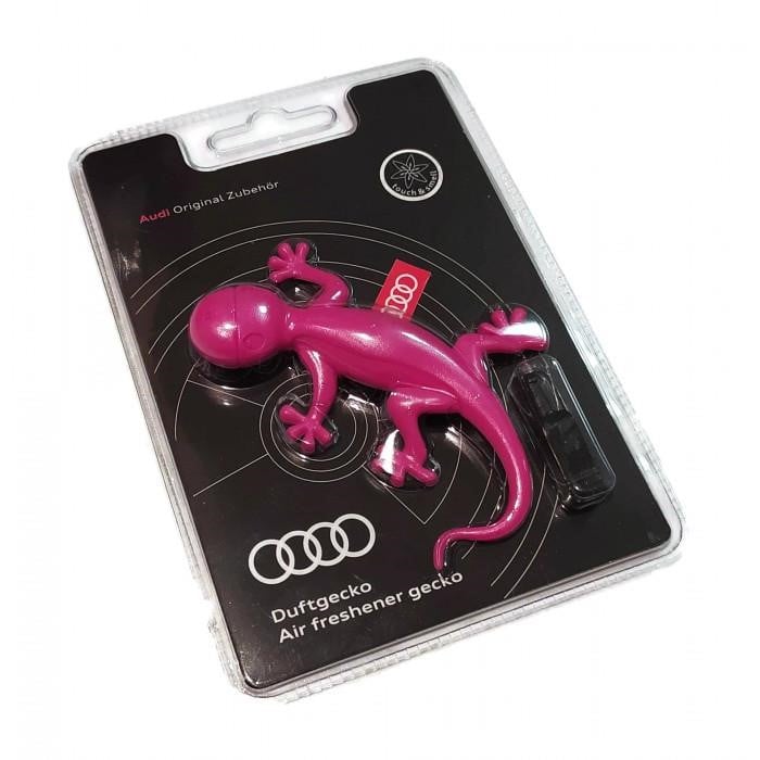 New Genuine Audi Quattro Gecko air freshener - Pink - sweet floral -  000087009AC