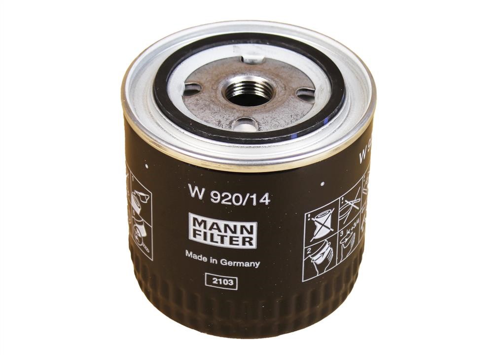 Mann-Filter W 920/14 Oil Filter W92014: Buy near me in Poland at 2407.PL - Good price!