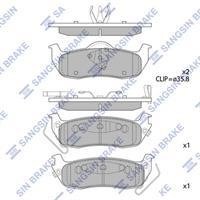 Sangsin SP1512 Rear disc brake pads, set SP1512: Buy near me at 2407.PL in Poland at an Affordable price!