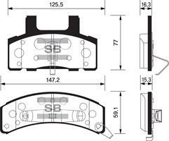 Sangsin SP1261 Front disc brake pads, set SP1261: Buy near me in Poland at 2407.PL - Good price!