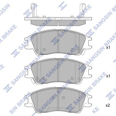Sangsin SP1670 Front disc brake pads, set SP1670: Buy near me at 2407.PL in Poland at an Affordable price!