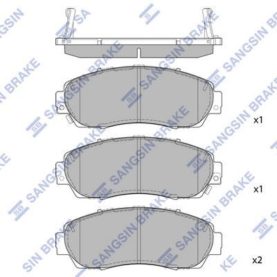 Sangsin SP2115A Front disc brake pads, set SP2115A: Buy near me at 2407.PL in Poland at an Affordable price!