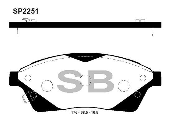 Sangsin SP2251 Тормозные колодки дисковые передние, комплект SP2251: Отличная цена - Купить в Польше на 2407.PL!
