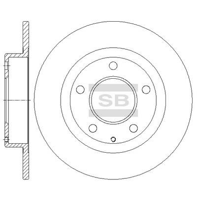 Sangsin SD5301 Rear brake disc, non-ventilated SD5301: Buy near me in Poland at 2407.PL - Good price!