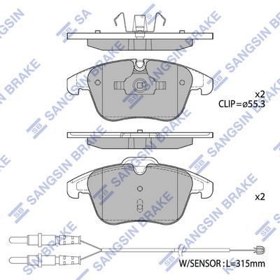 Sangsin SP2207A Front disc brake pads, set SP2207A: Buy near me in Poland at 2407.PL - Good price!