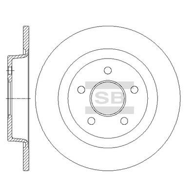 Sangsin SD5309 Rear brake disc, non-ventilated SD5309: Buy near me in Poland at 2407.PL - Good price!