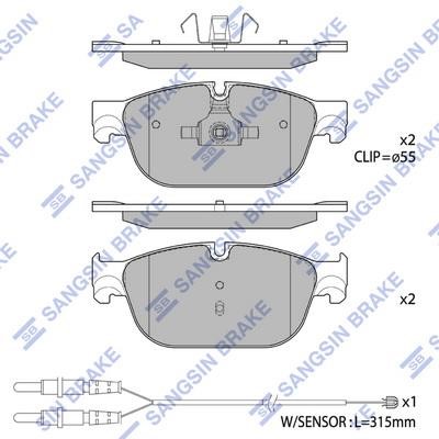 Sangsin SP1828 Front disc brake pads, set SP1828: Buy near me in Poland at 2407.PL - Good price!