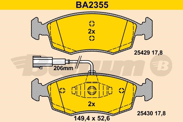 Barum BA2355 Brake Pad Set, disc brake BA2355: Buy near me in Poland at 2407.PL - Good price!