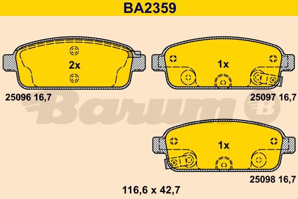 Barum BA2359 Тормозные колодки дисковые, комплект BA2359: Отличная цена - Купить в Польше на 2407.PL!