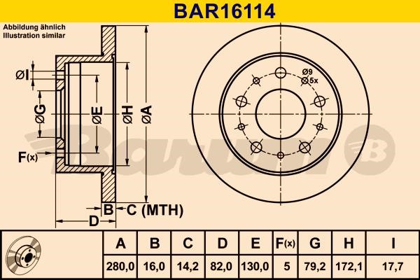 Barum BAR16114 Тормозной диск задний невентилируемый BAR16114: Отличная цена - Купить в Польше на 2407.PL!