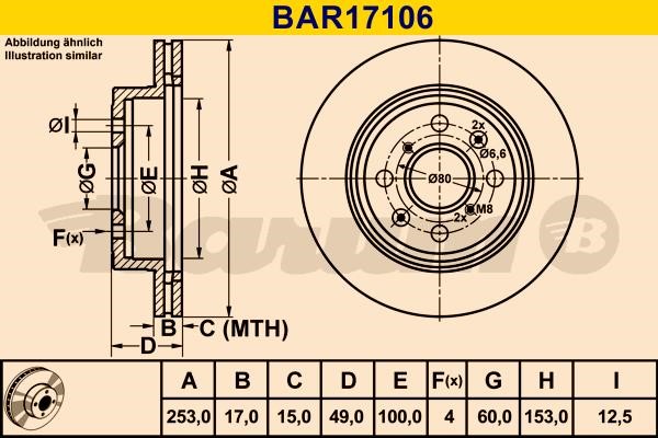 Barum BAR17106 Innenbelüftete Bremsscheibe BAR17106: Kaufen Sie zu einem guten Preis in Polen bei 2407.PL!