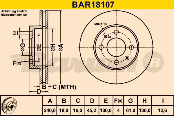 Barum BAR18107 Тормозной диск вентилируемый, 1 шт. BAR18107: Отличная цена - Купить в Польше на 2407.PL!