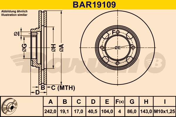 Barum BAR19109 Ventilated disc brake, 1 pcs. BAR19109: Buy near me in Poland at 2407.PL - Good price!