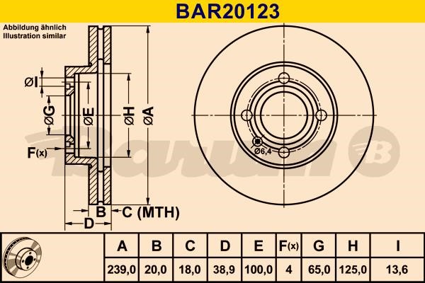 Barum BAR20123 Диск гальмівний вентильований, 1 шт. BAR20123: Приваблива ціна - Купити у Польщі на 2407.PL!