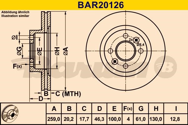 Barum BAR20126 Tarcza hamulcowa wentylowana, 1 szt. BAR20126: Dobra cena w Polsce na 2407.PL - Kup Teraz!