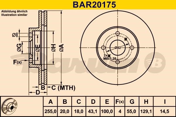 Barum BAR20175 Ventilated disc brake, 1 pcs. BAR20175: Buy near me in Poland at 2407.PL - Good price!