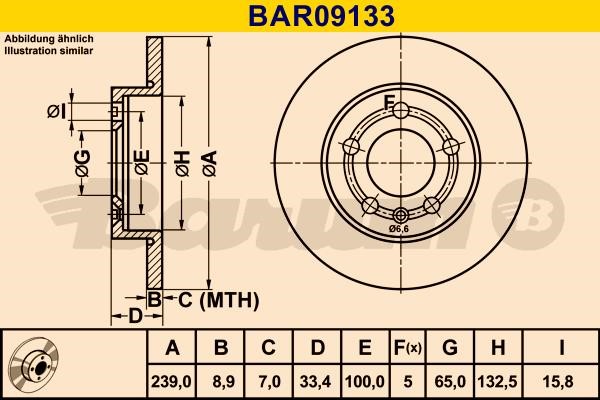Barum BAR09133 Тормозной диск задний невентилируемый BAR09133: Отличная цена - Купить в Польше на 2407.PL!