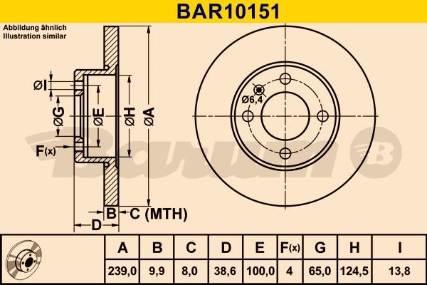 Barum BAR10151 Unventilated brake disc BAR10151: Buy near me in Poland at 2407.PL - Good price!