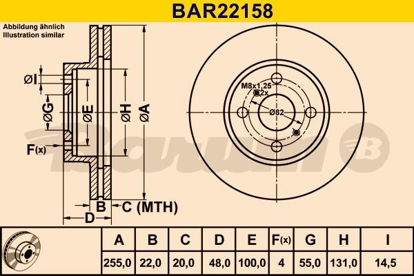 Barum BAR22158 Диск гальмівний вентильований, 1 шт. BAR22158: Купити у Польщі - Добра ціна на 2407.PL!