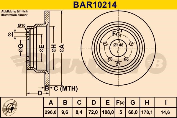 Barum BAR10214 Тормозной диск задний невентилируемый BAR10214: Отличная цена - Купить в Польше на 2407.PL!