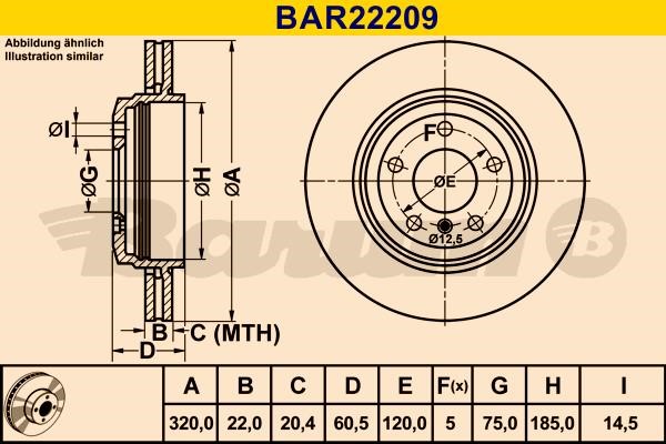 Barum BAR22209 Rear ventilated brake disc BAR22209: Buy near me in Poland at 2407.PL - Good price!
