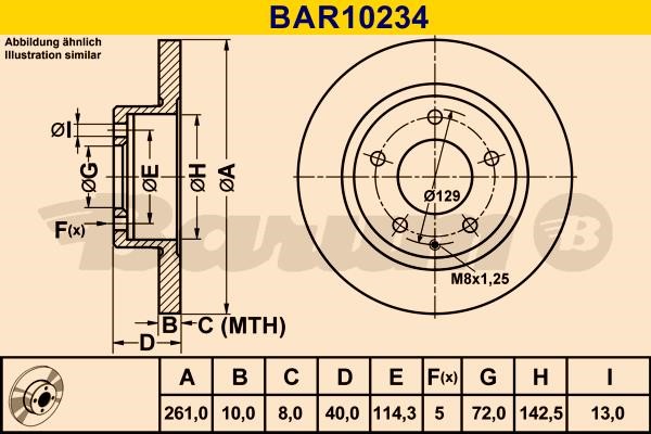Barum BAR10234 Unventilated brake disc BAR10234: Buy near me in Poland at 2407.PL - Good price!