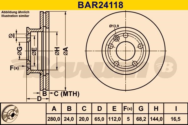 Barum BAR24118 Tarcza hamulcowa wentylowana, 1 szt. BAR24118: Atrakcyjna cena w Polsce na 2407.PL - Zamów teraz!