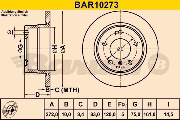 Barum BAR10273 Tarcza hamulcowa tylna, niewentylowana BAR10273: Atrakcyjna cena w Polsce na 2407.PL - Zamów teraz!