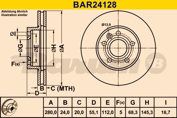 Barum BAR24128 Tarcza hamulcowa wentylowana, 1 szt. BAR24128: Dobra cena w Polsce na 2407.PL - Kup Teraz!