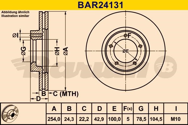 Barum BAR24131 Ventilated disc brake, 1 pcs. BAR24131: Buy near me in Poland at 2407.PL - Good price!