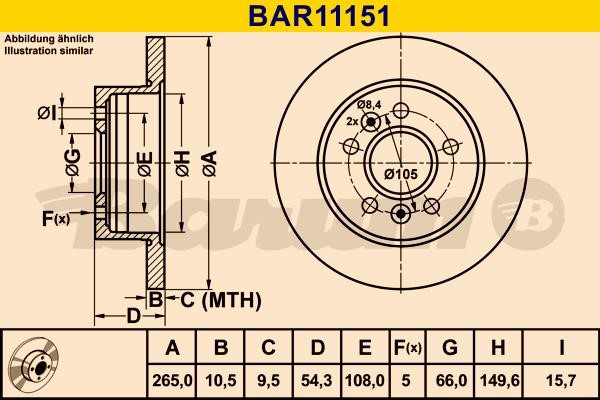 Barum BAR11151 Bremsscheibe hinten, unbelüftet BAR11151: Kaufen Sie zu einem guten Preis in Polen bei 2407.PL!