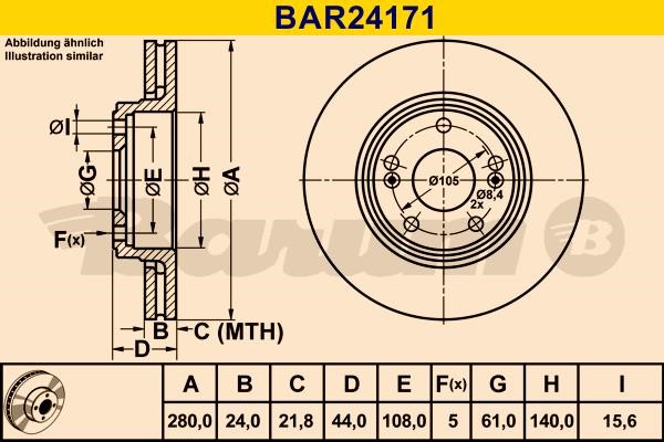 Barum BAR24171 Innenbelüftete Bremsscheibe BAR24171: Kaufen Sie zu einem guten Preis in Polen bei 2407.PL!