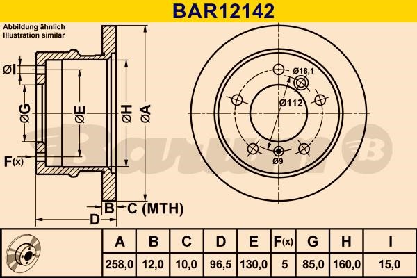 Barum BAR12142 Диск гальмівний задній невентильований BAR12142: Приваблива ціна - Купити у Польщі на 2407.PL!