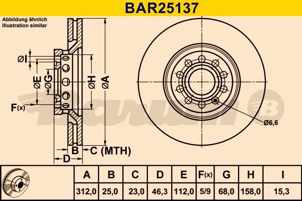 Barum BAR25137 Innenbelüftete Bremsscheibe BAR25137: Kaufen Sie zu einem guten Preis in Polen bei 2407.PL!