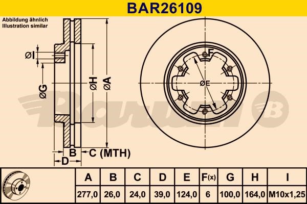 Barum BAR26109 Ventilated disc brake, 1 pcs. BAR26109: Buy near me at 2407.PL in Poland at an Affordable price!